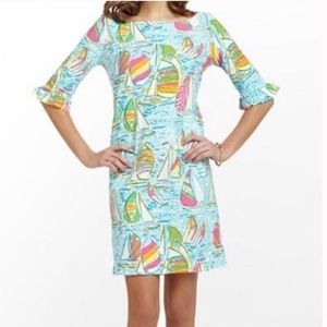 Lilly Pulitzer Holy Grail You Gotta Regatta Somerset Dress Size L Cotton Dress